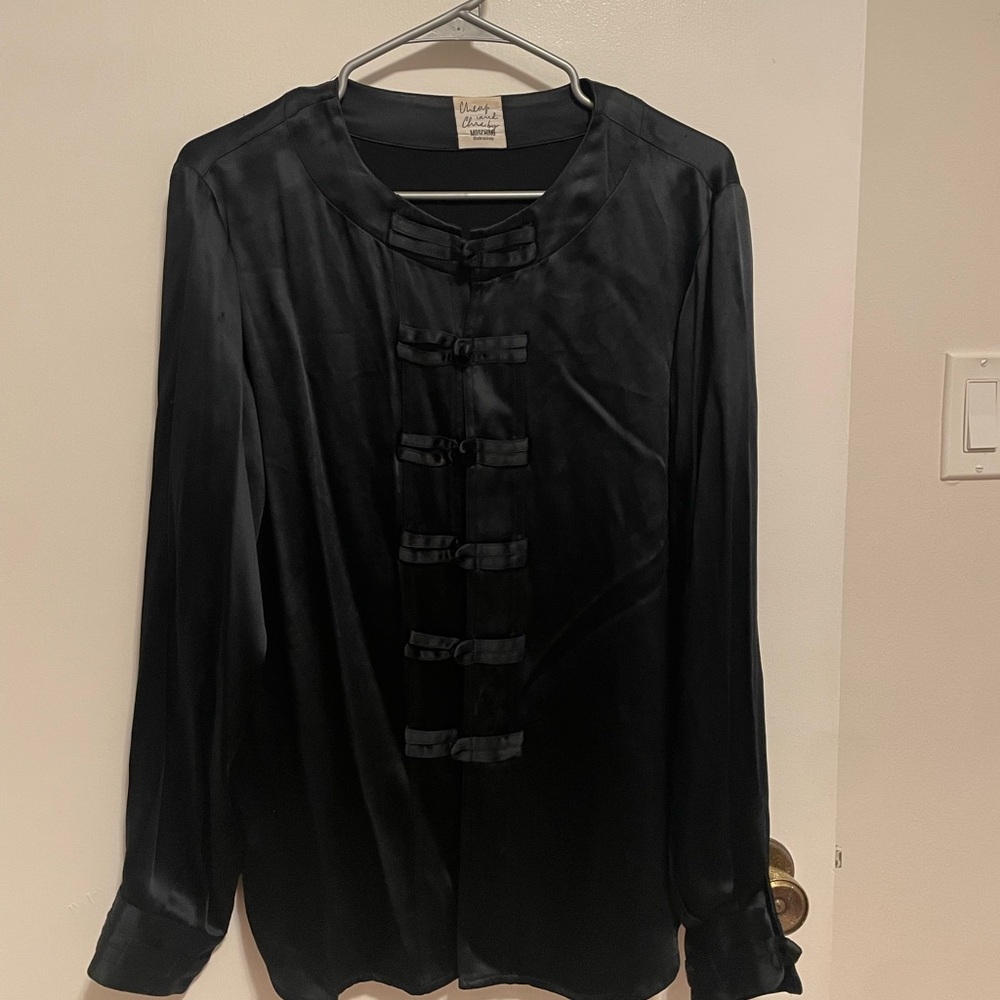 Moschino Black Satin Blouse